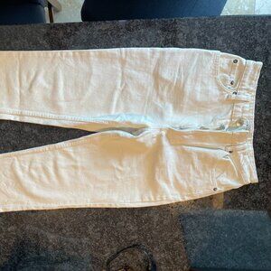 Zara white frayed hem jeans size 2USA